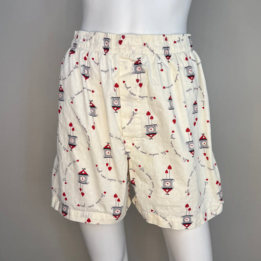 1950s Valentine Boxer Shorts, Munsingwear Size 32, I’m Cuckoo Over You, Valentine’s Day