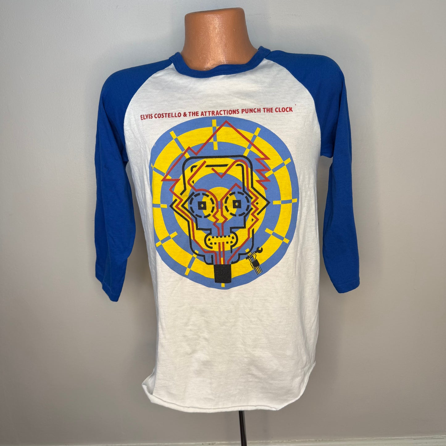 1980s Elvis Costello and the Attractions Concert Tour T-Shirt, Punch the Clock 1983, Size Medium