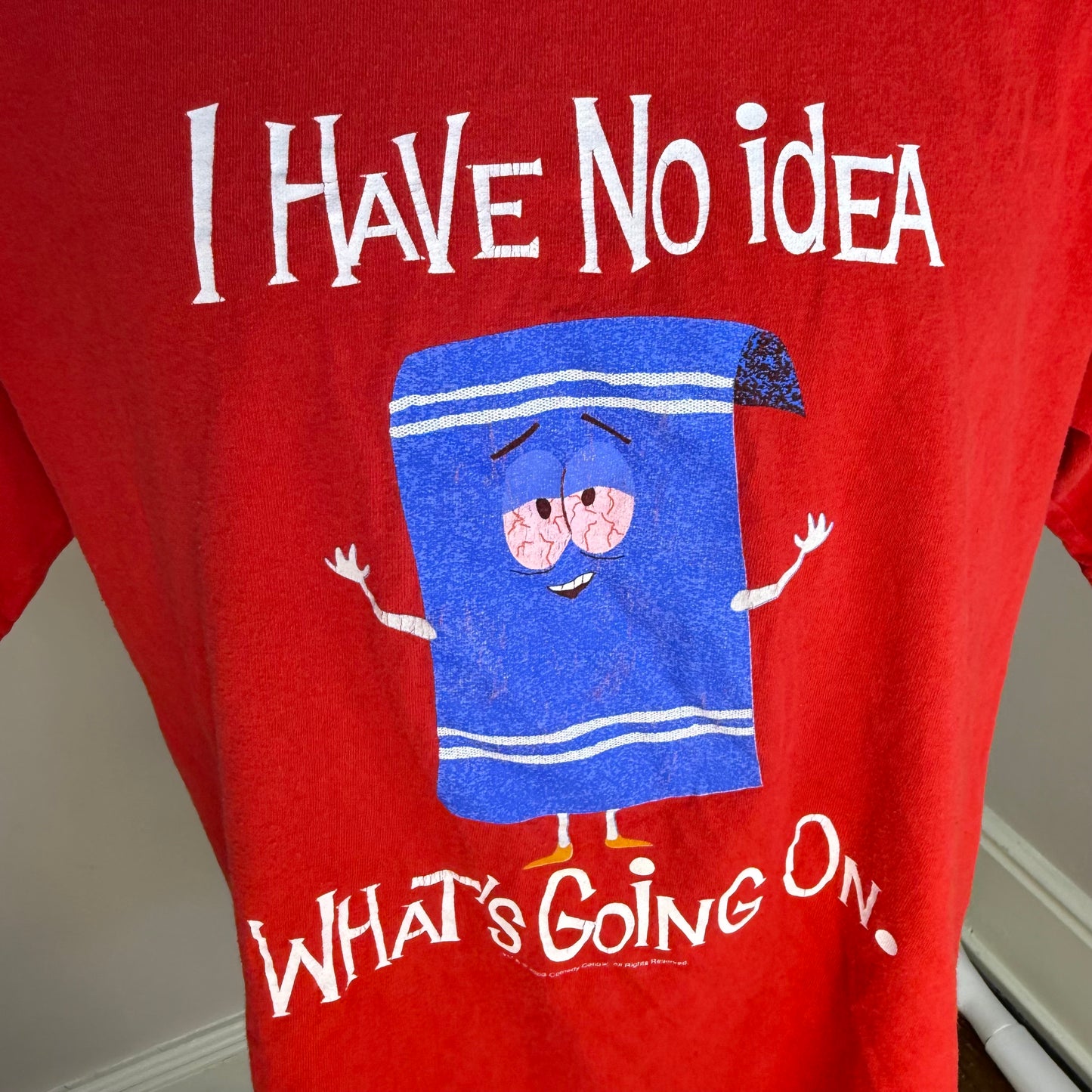 Y2K South Park Towelie T-Shirt, I Have No Idea What’s Going On, 2003 Comedy Central, Gildan Size Large