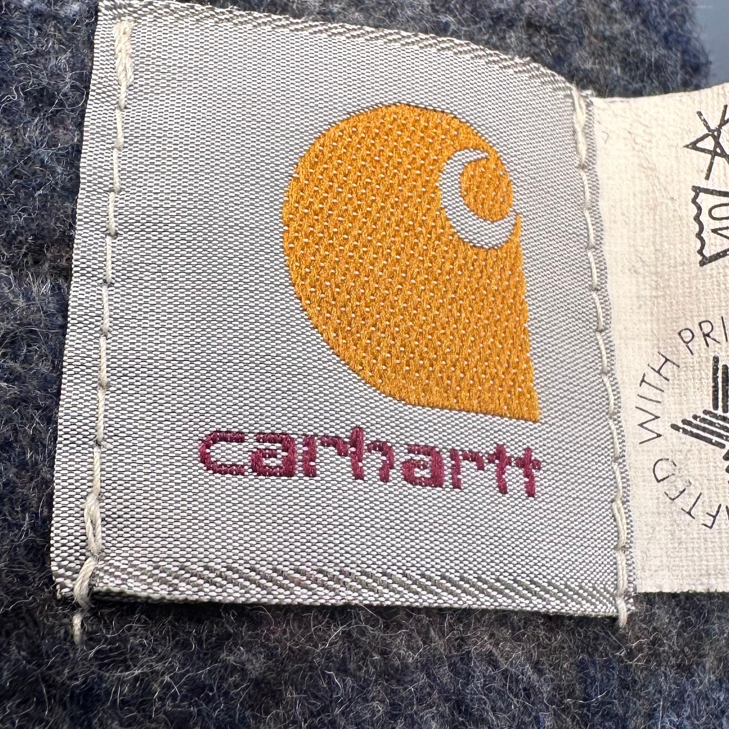 1990s Carhartt Denim Blanket Lined Hooded Jacket, Size Medium, Plaid