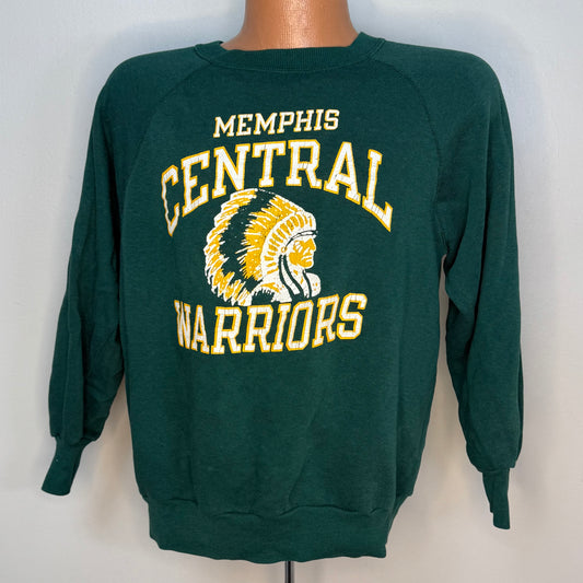1970s Memphis Central Warriors Sweatshirt, Champion Blue Bar Size Large, The High School, Chief