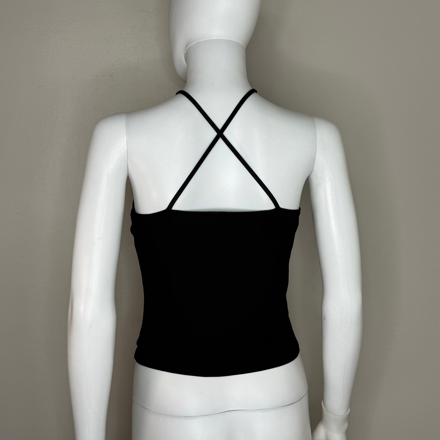 Y2K Black Tank Top with Rhinestones, Scene Size X-Small