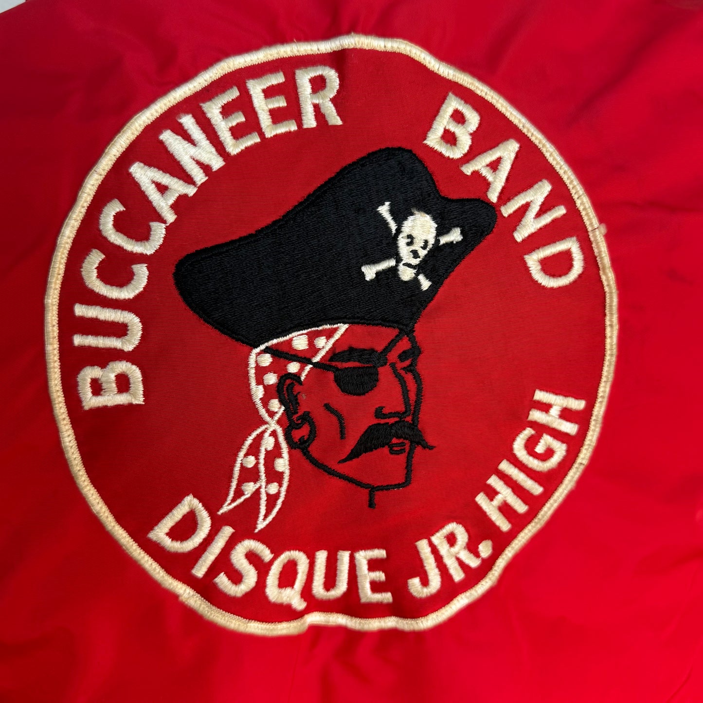 1950s/60s Buccaneer Band Disque Jr High Red Jacket, The Gibson Co Youth XL, Pirate