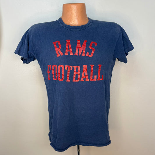 1970s Rams Football T-Shirt, Russell Athletic Size Medium, Faded