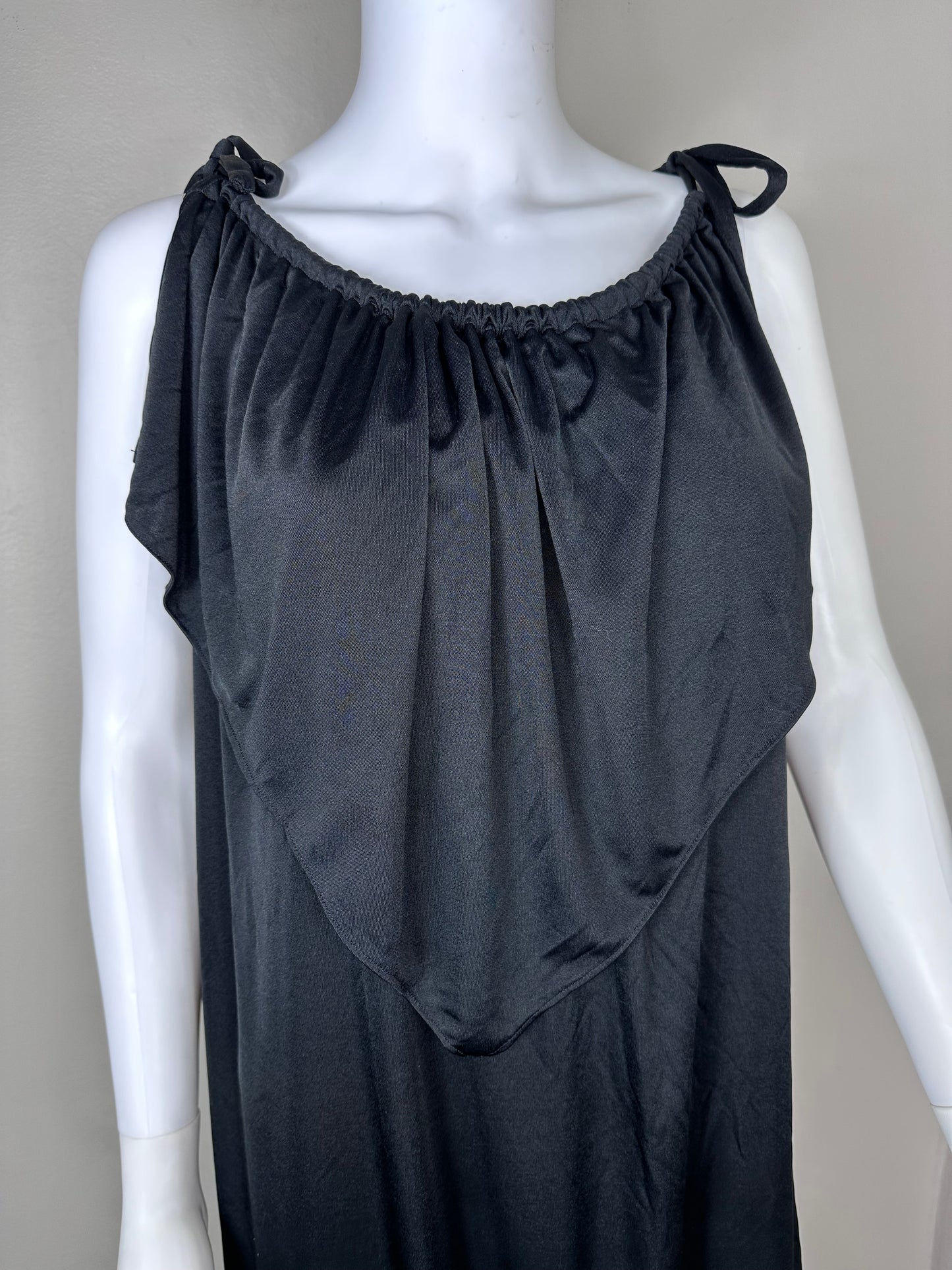 1970s Grecian Inspired Black Maxi Dress, Size 3X