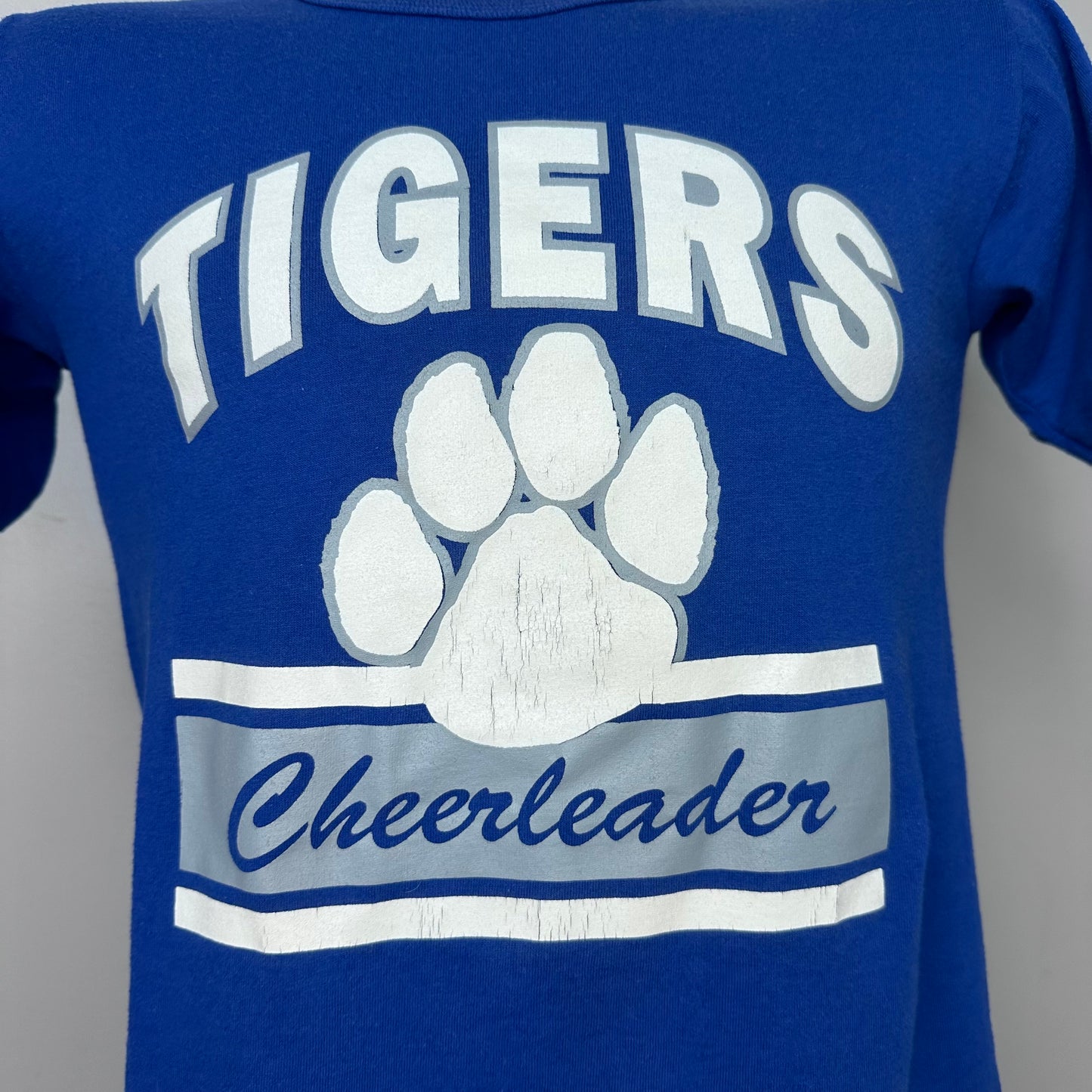 1980s Tigers Cheerleader T-Shirt, Memphis State University, Russell Athletic Size Small