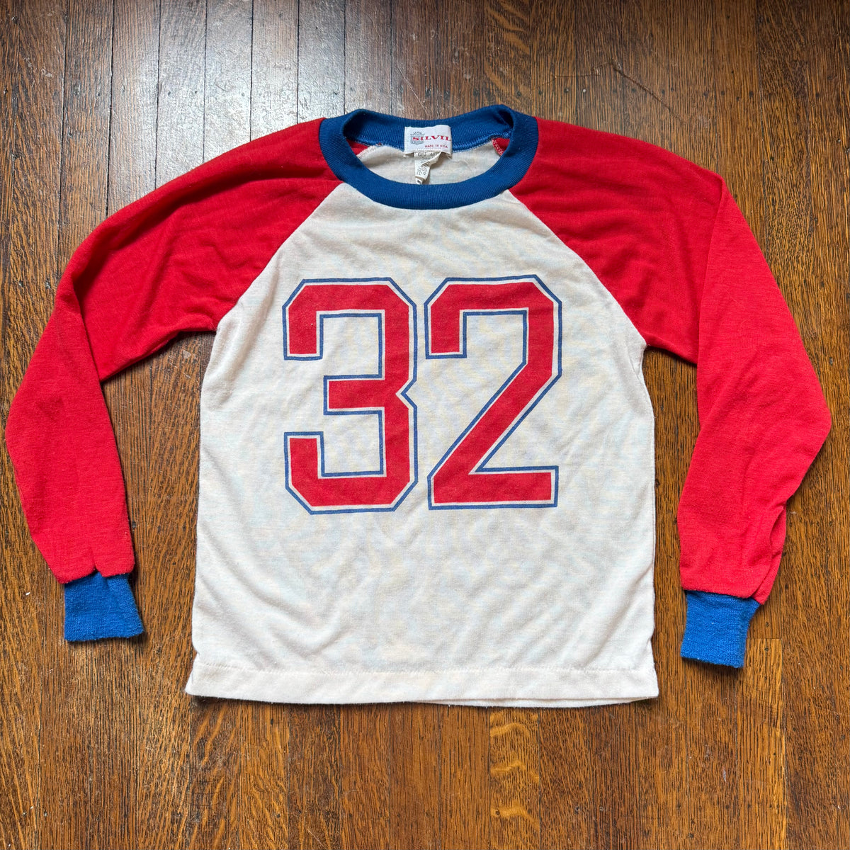 1970s/80s Kids' Athletic Style Long Sleeve T-Shirt, Silvil Size Youth Medium, No 32