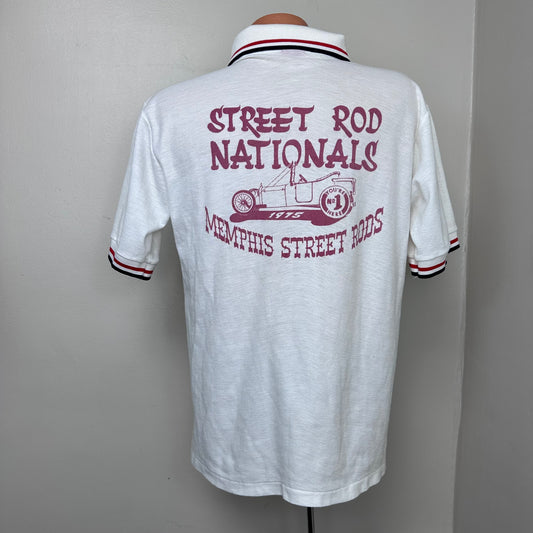 1970s Street Rod Nationals 1975 Memphis Polo Shirt, Kings Road Sears Size Large