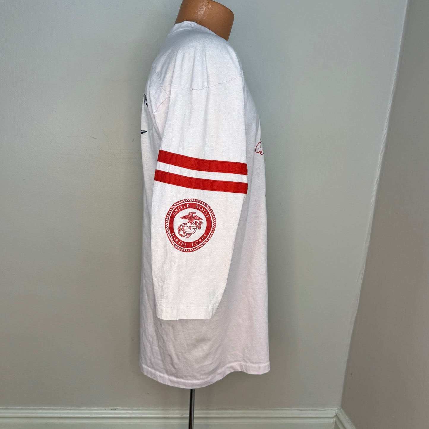 1980s ABATE Toys For Tots Biker T-Shirt, Iowa, US Marine Corps, Miller Jersey Tee Size Medium