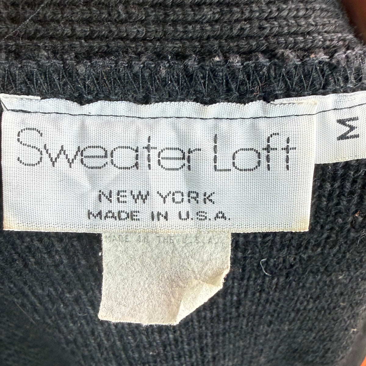 1990s Halloween Sweater Vest Cardigan, Sweater Loft Size Medium, Treat Bag Large Pocket, Ghost, Black Cat, Spider Web, Jack-o-Lantern