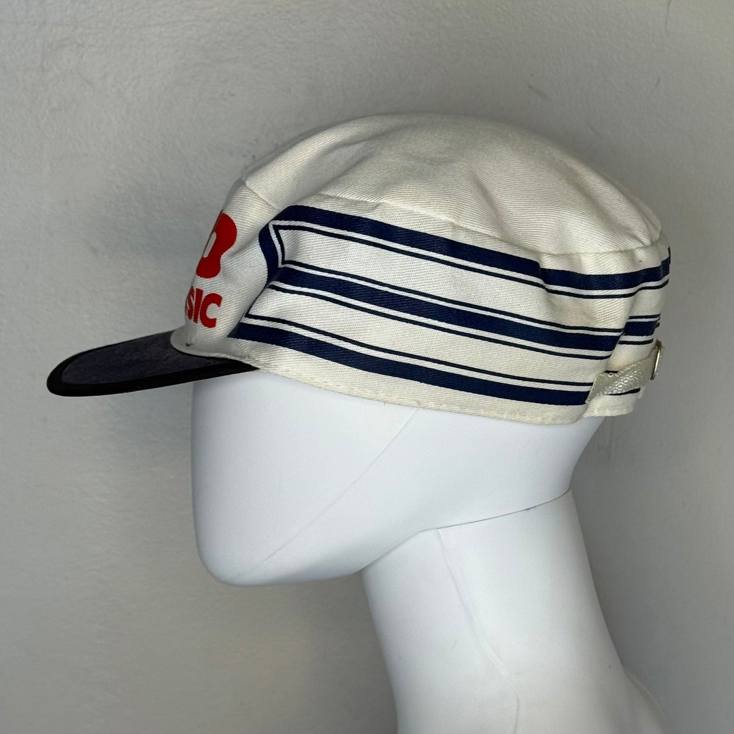 1980s FM 100 Means Music Hat, Crowd Caps, Striped, Memphis Rock and Pop Radio