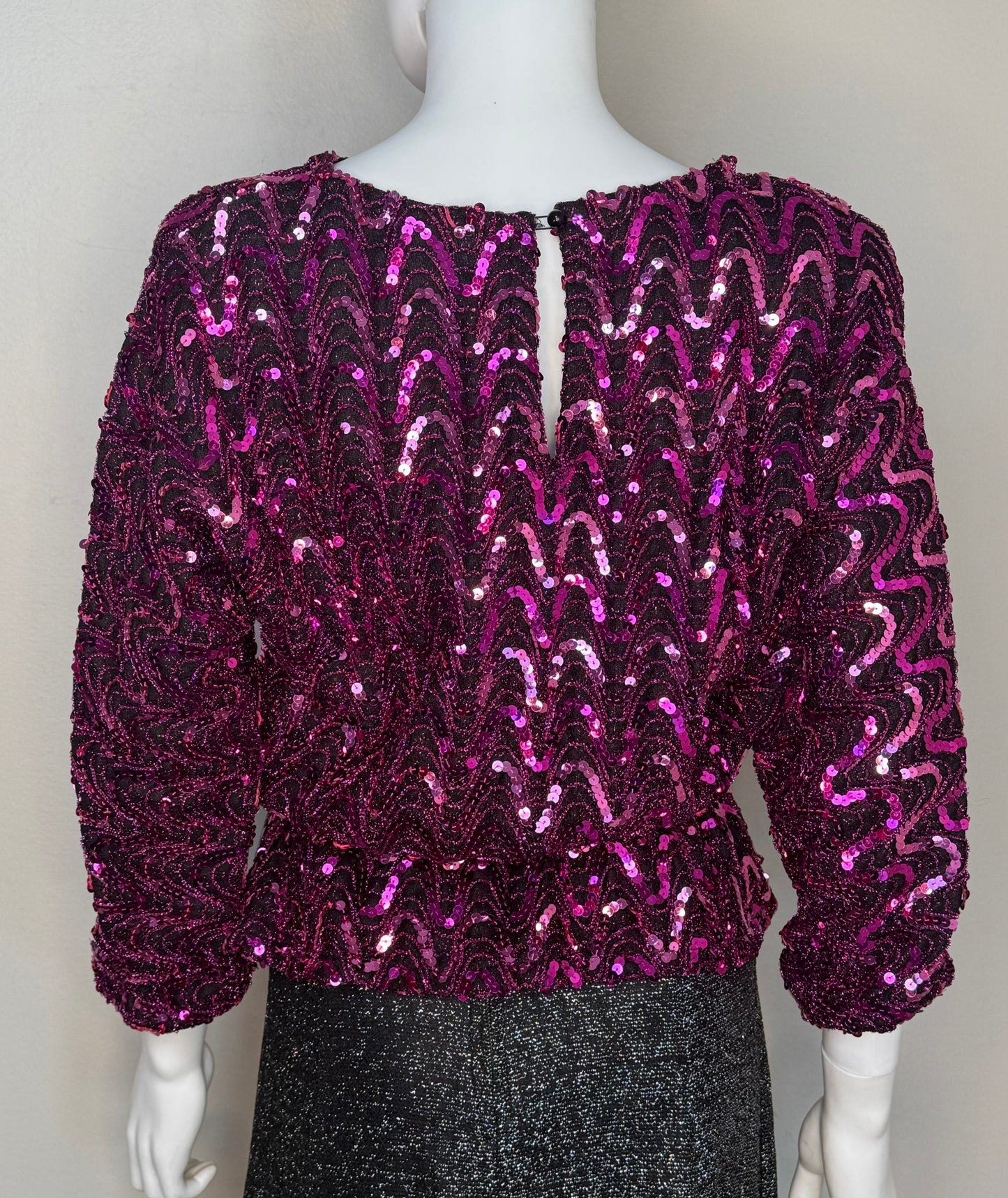 1970s/80s Pink Sequin Top, In Step Size Small