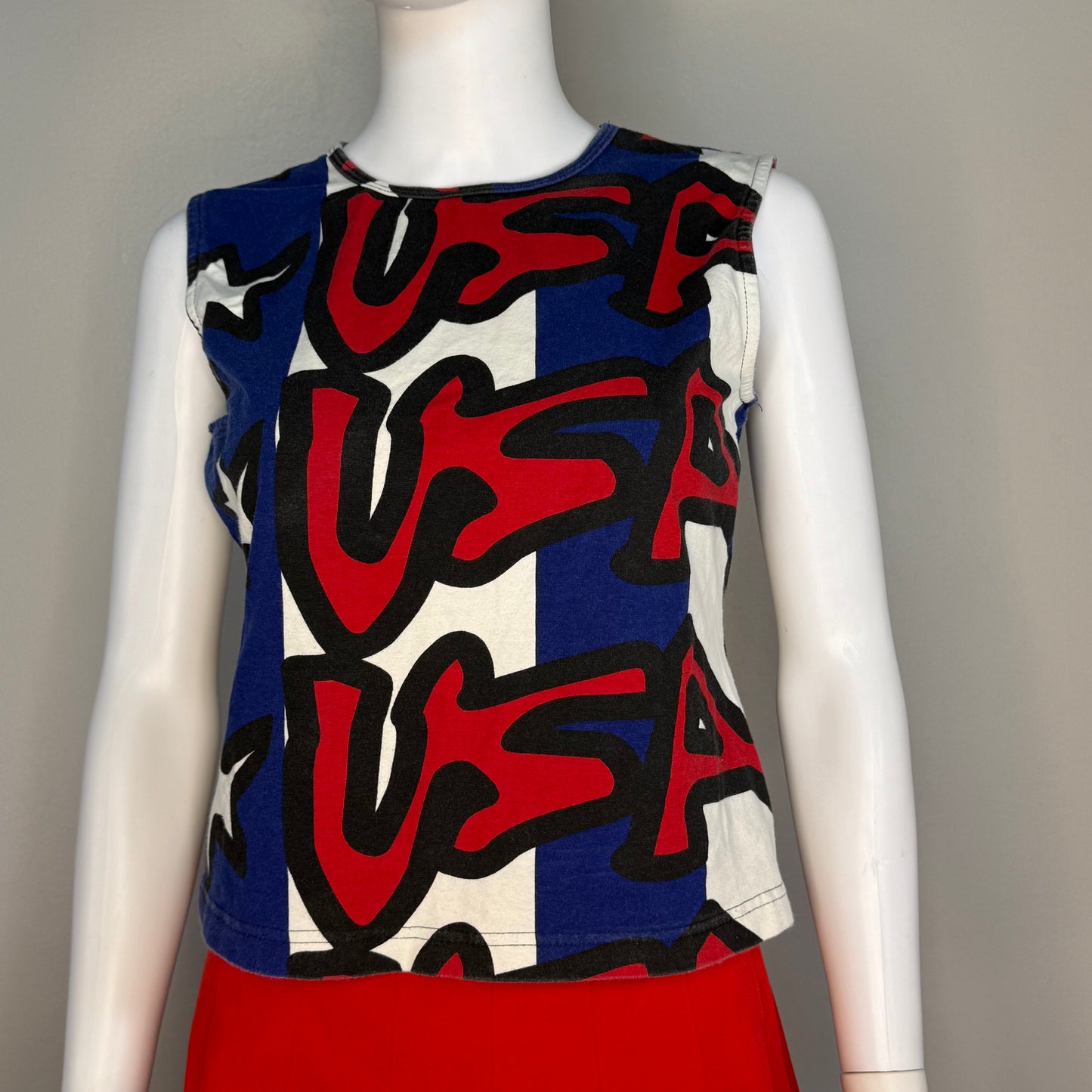 Y2K Stephen Sprouse Americaland USA Sleeveless T-Shirt, Sprouse for Target Size M/L, 2002, Tank Top
