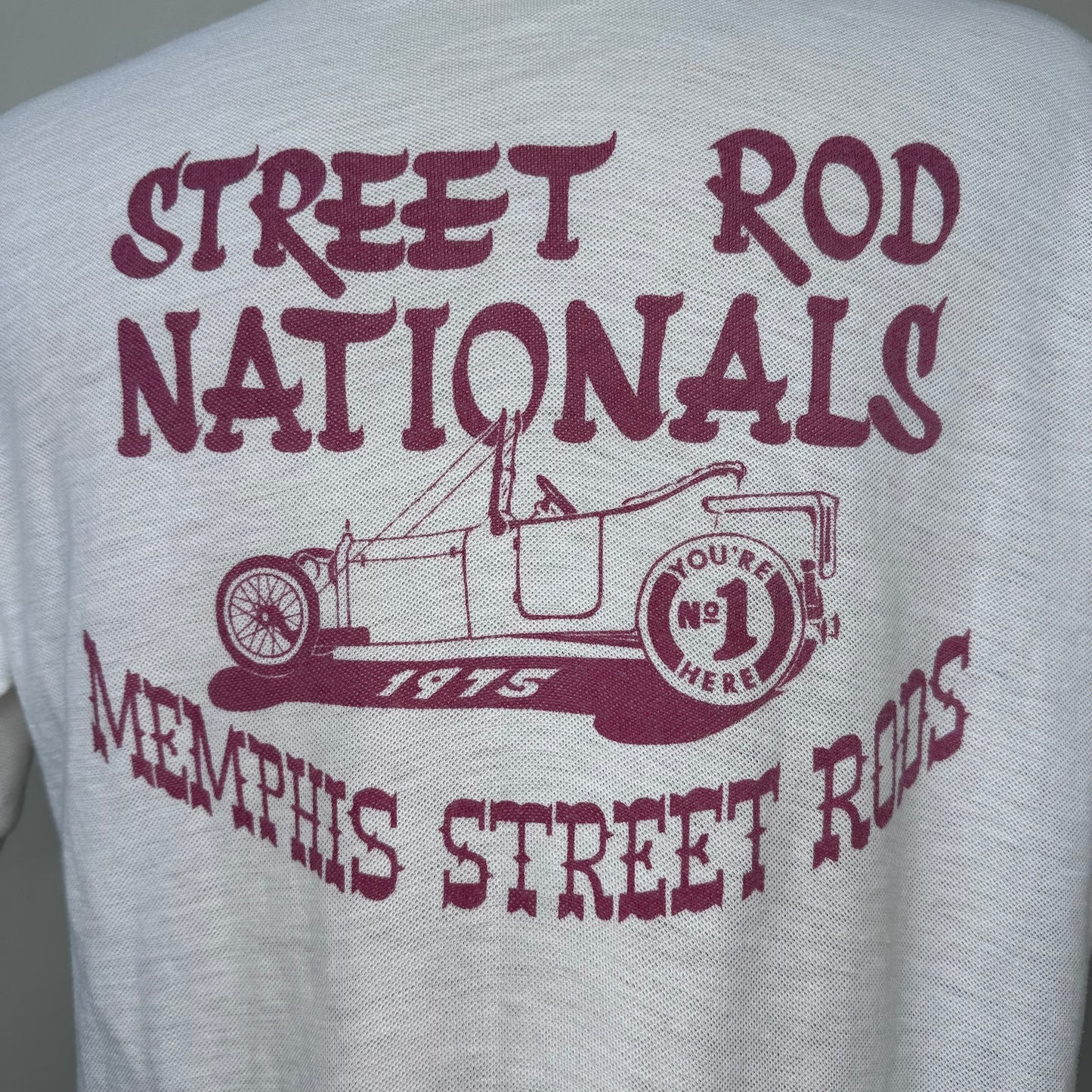 1970s Street Rod Nationals 1975 Memphis Polo Shirt, Kings Road Sears Size Large