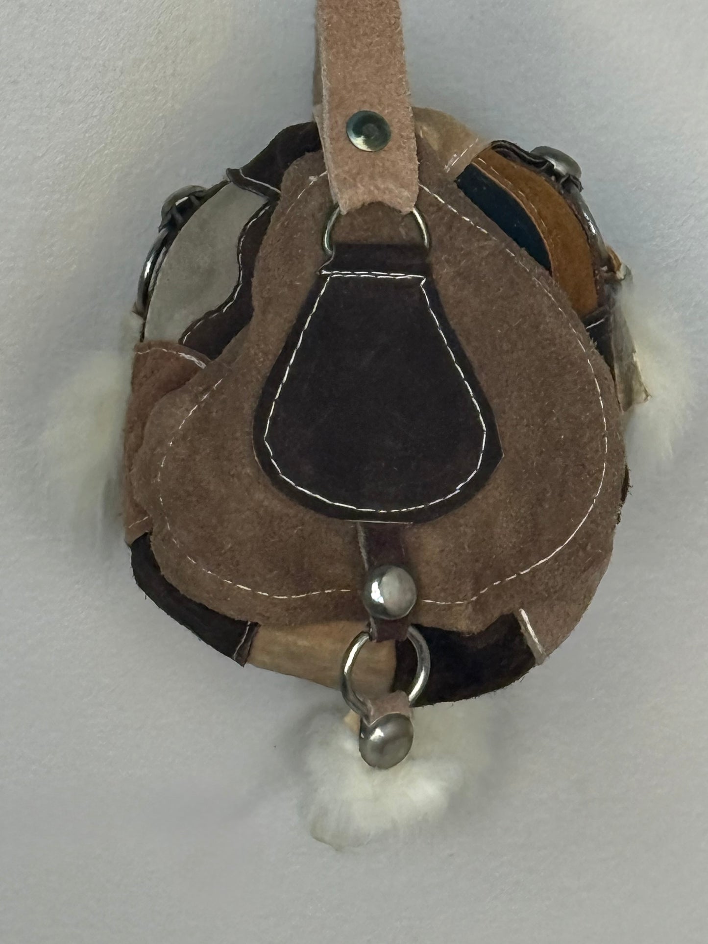 1980s Leather Patchwork Purse with Fur Charms, Mexico