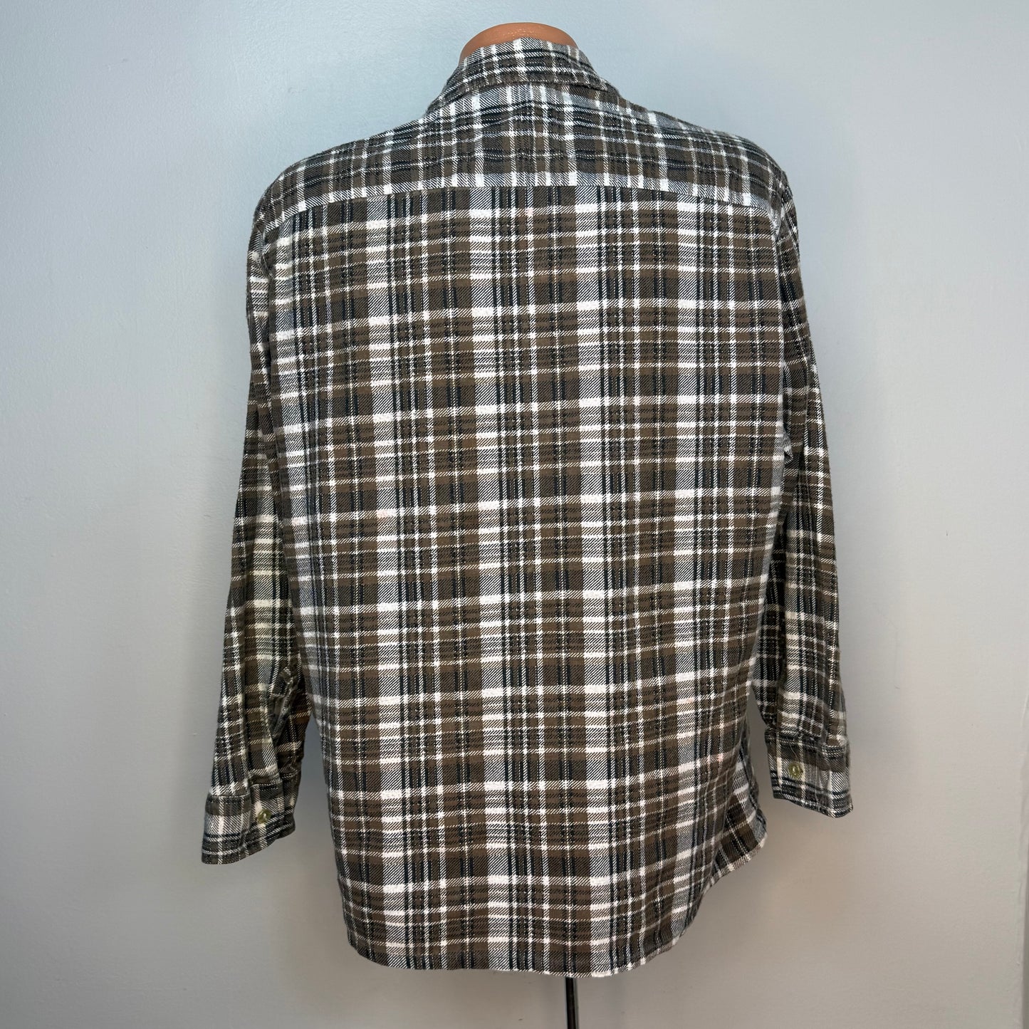 1970s Brown Cotton Flannel Shirt, Kings Road Shop Sears Size Large