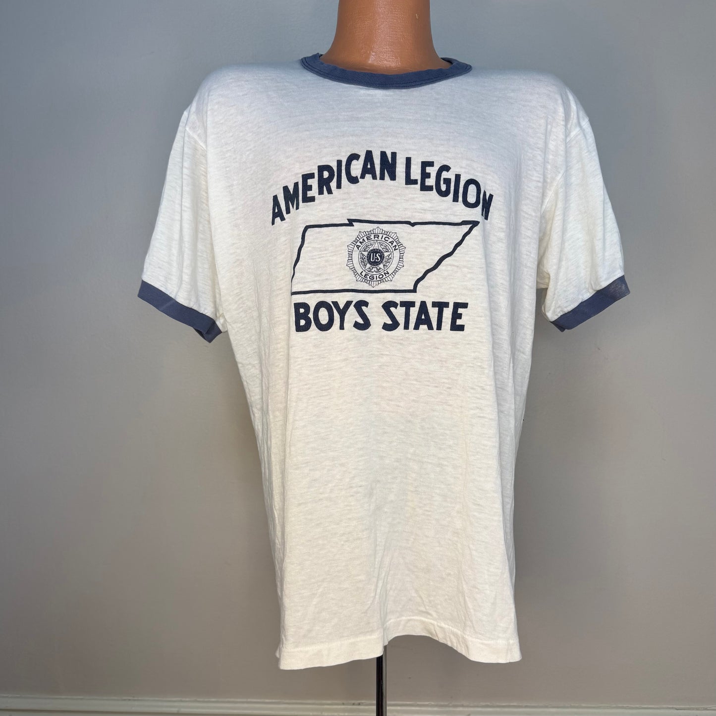 1980s American Legion Boys State T-Shirt, Tennessee, Signal Ringer Tee Size XL