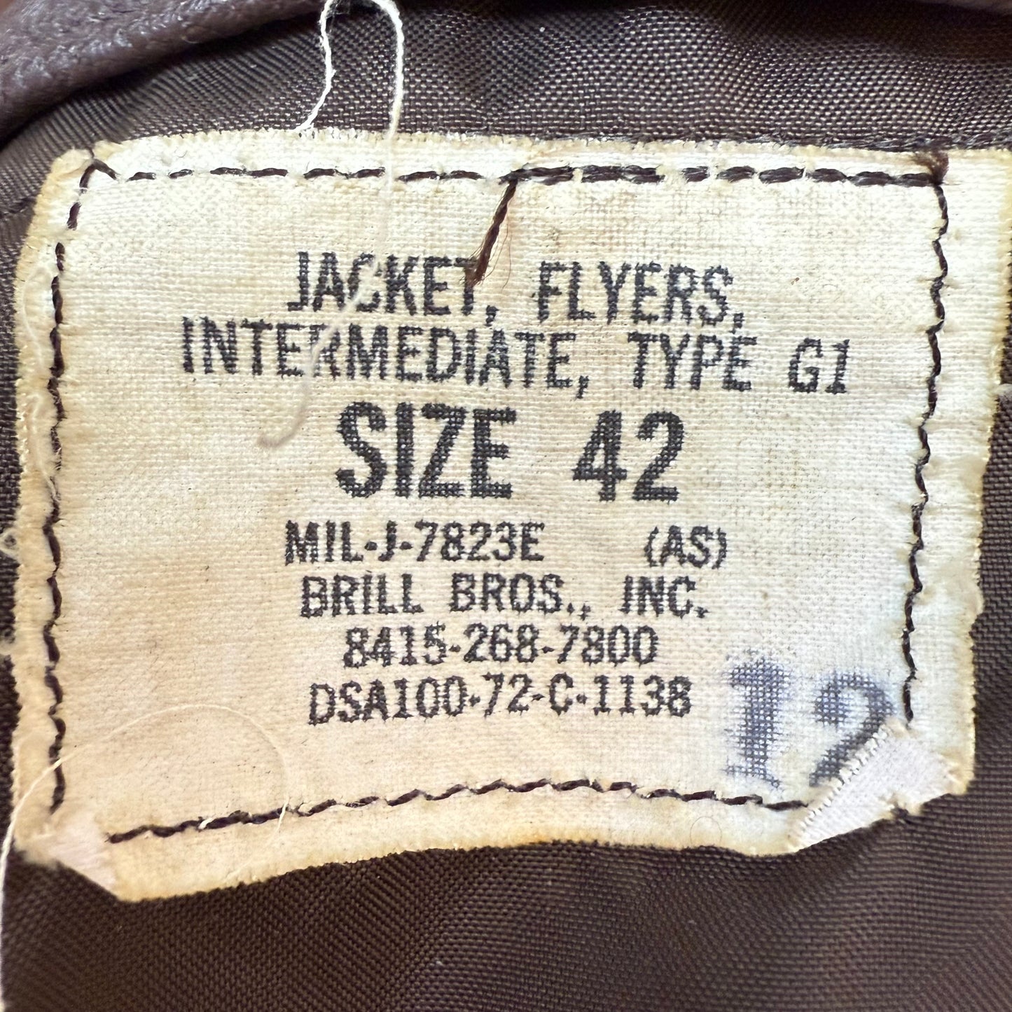 1970s USN Type G-1 Bomber Jacket, Flyers Intermediate, 1972 Vietnam War Era Military Flight Coat, Bill Bros Size 42