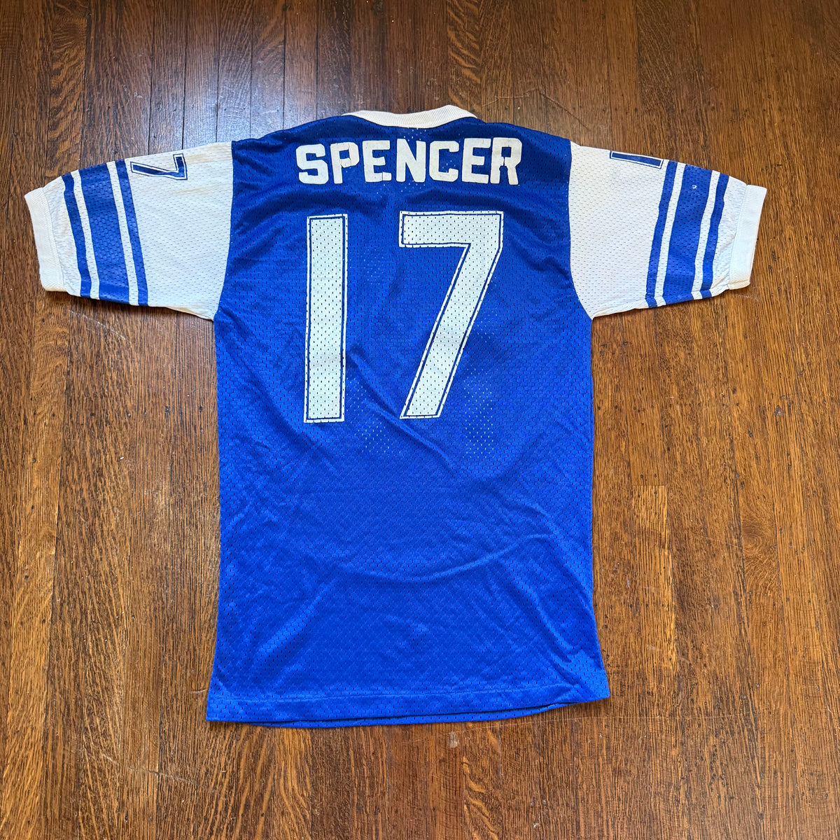 1970s/80s Blue Mesh Jersey T-Shirt, Size Small, Spencer, No 17