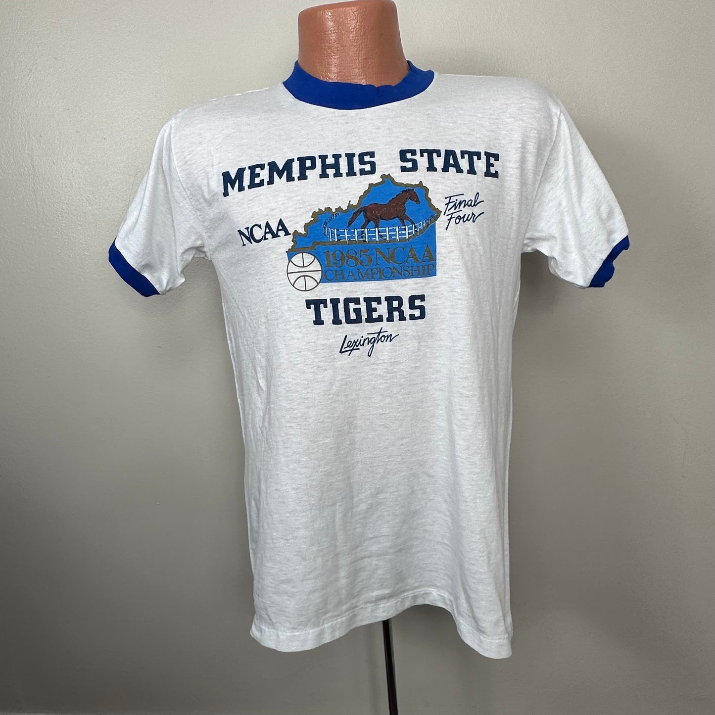 1980s Memphis State Tigers Ringer T-Shirt, 1985 Final Four, Sportswear