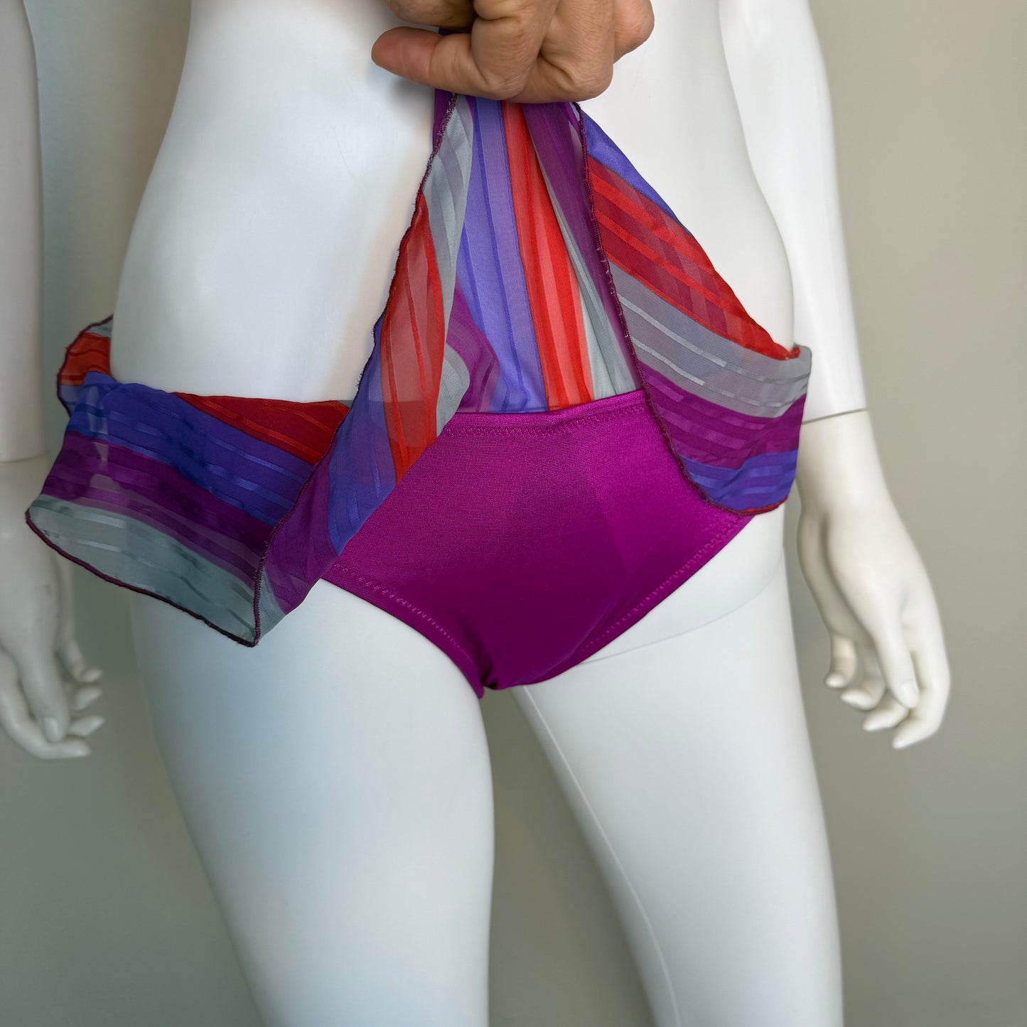 1970s/80s Pink Ruffle Bikini, De Weese Design Size XS/S