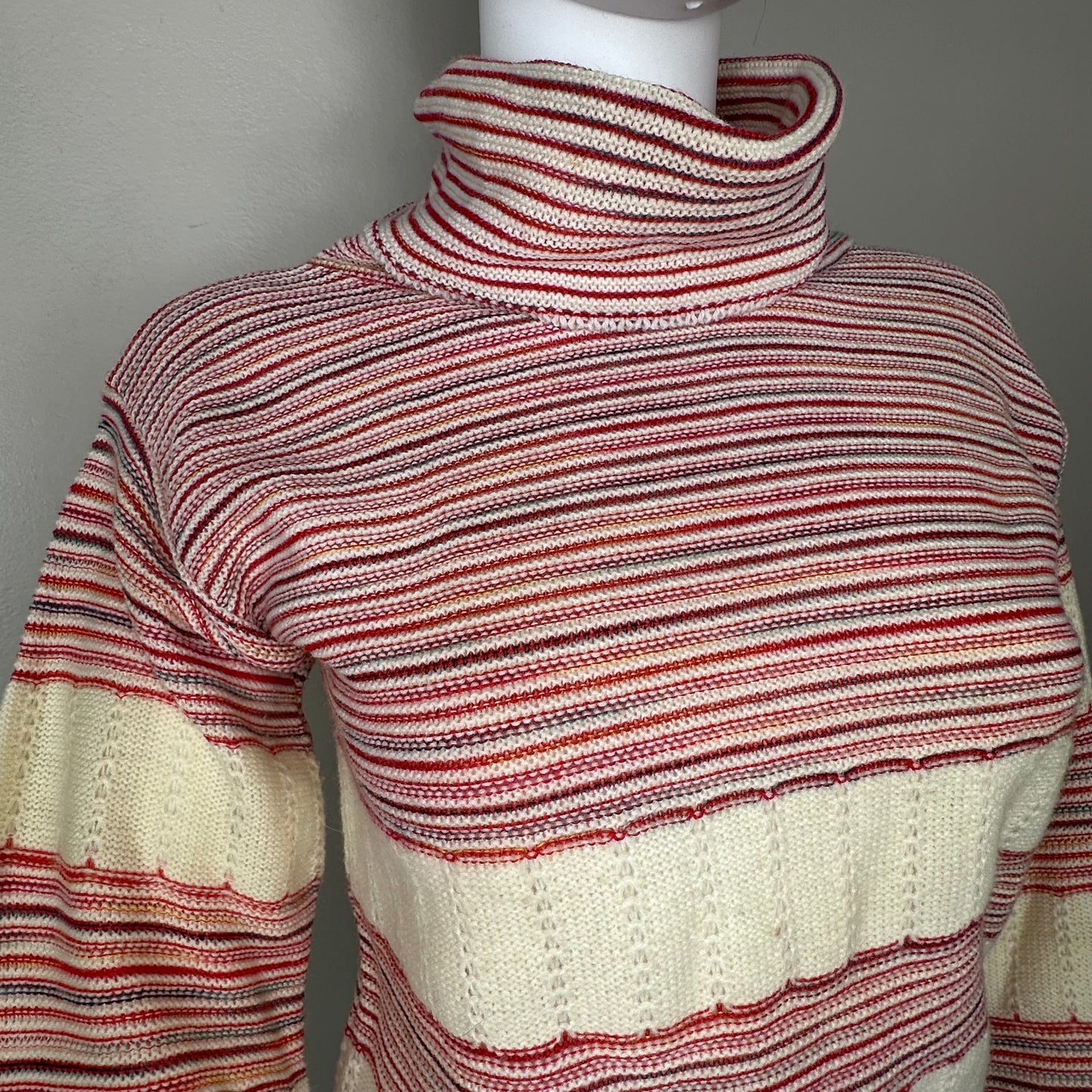 1970s Striped Turtleneck Sweater, Size Small