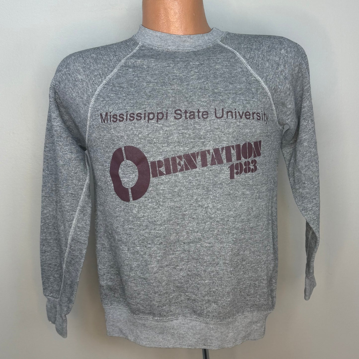 1980s Mississippi State University Sweatshirt, Orientation 1983, Wolf Size XS-Small