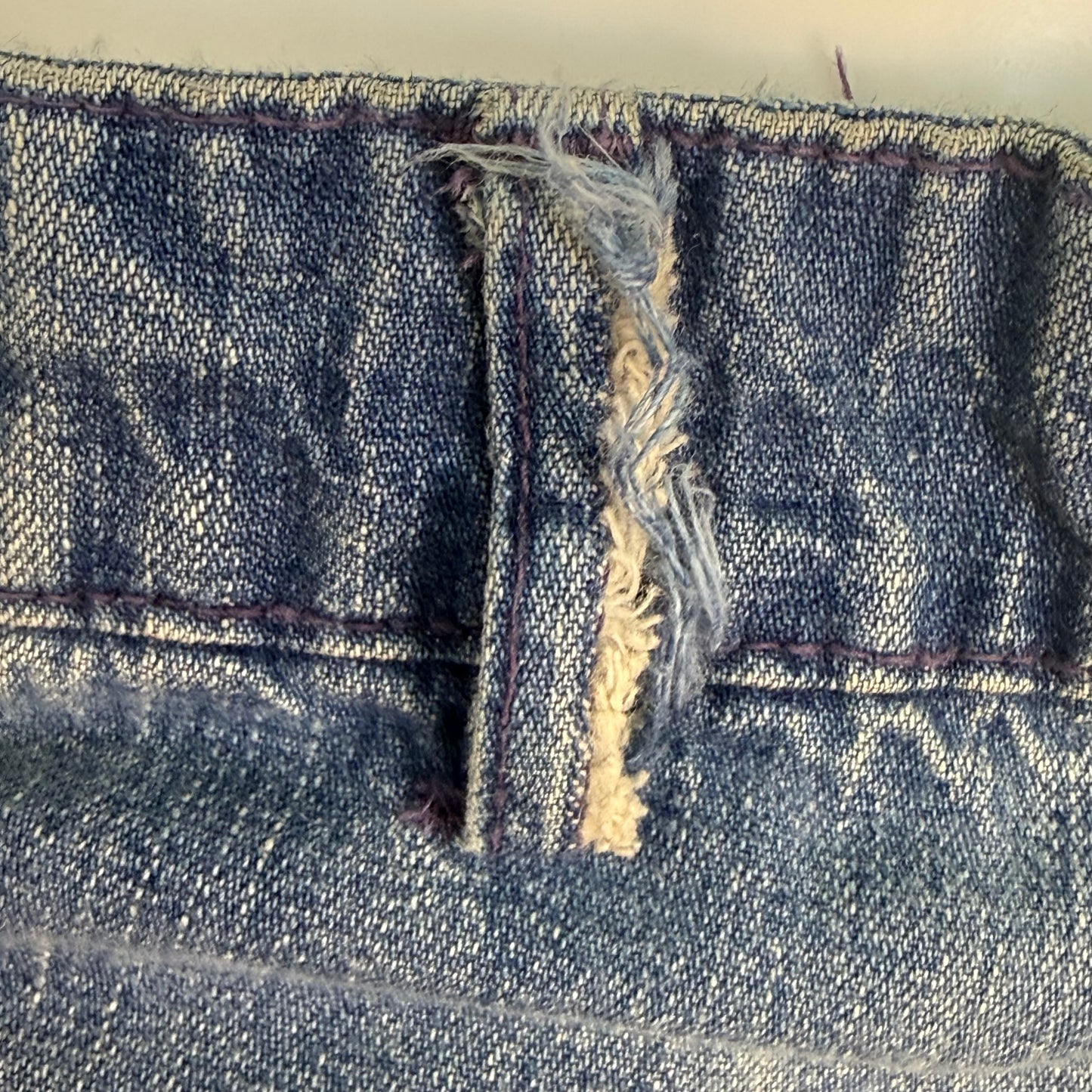 1970s Denim Shorts, Distressed Cut Offs, Seafarer, Fabric by Erwin, Selvage, US Navy Uniform Jeans