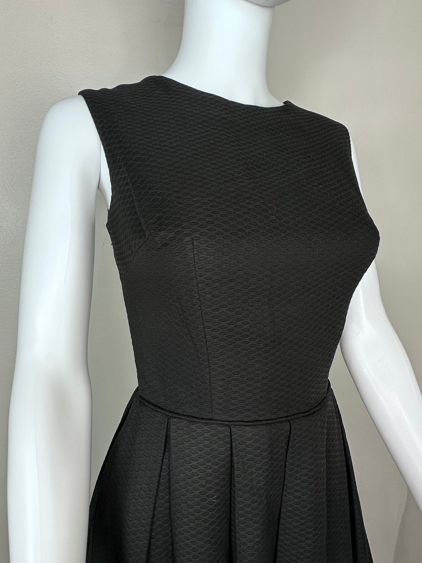 1960s Black Dress with Open Lace-Up Back, Gay Gibson Size XS