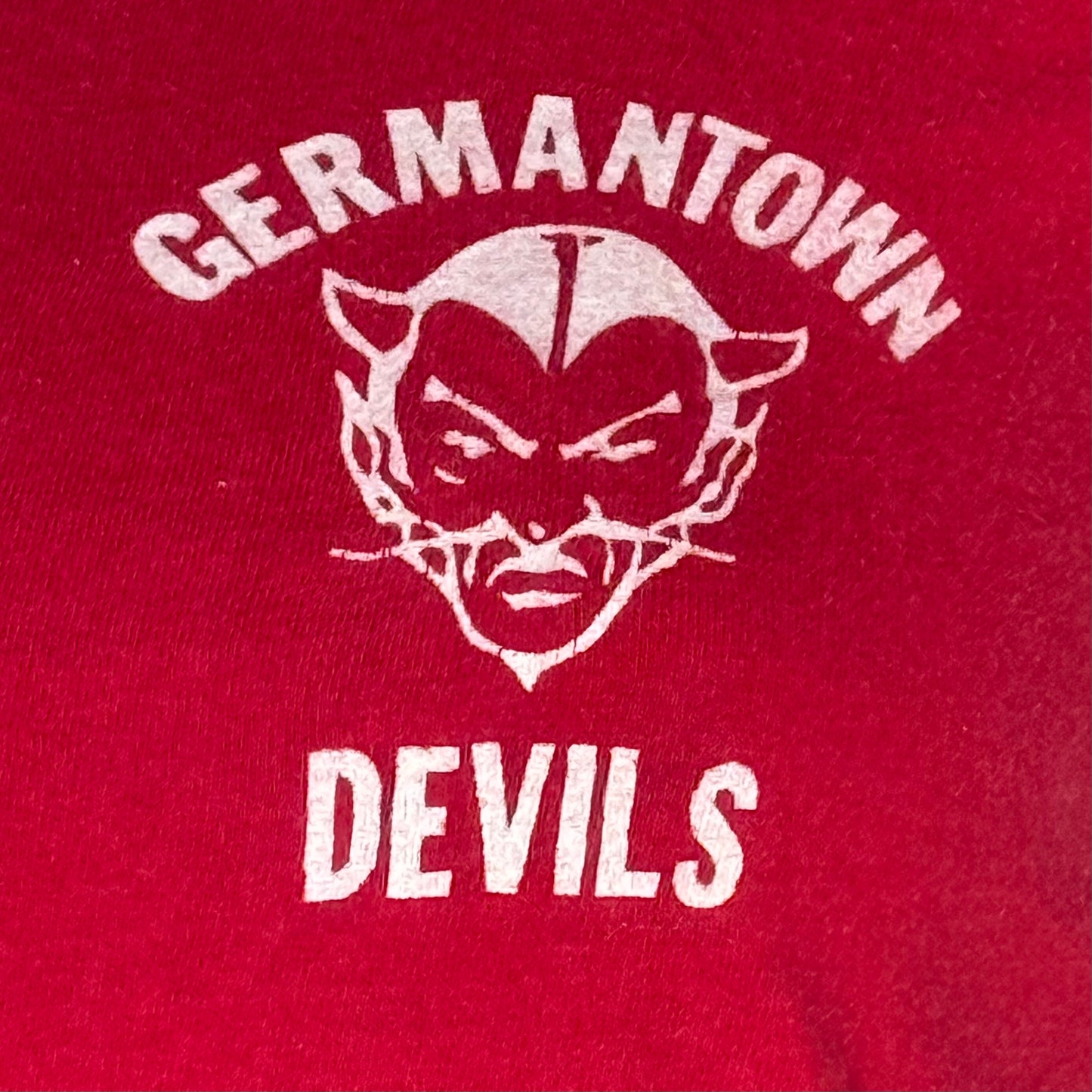 1970s Germantown High School Devils T-shirt, Sportswear Youth 10-12/Adult Size XS