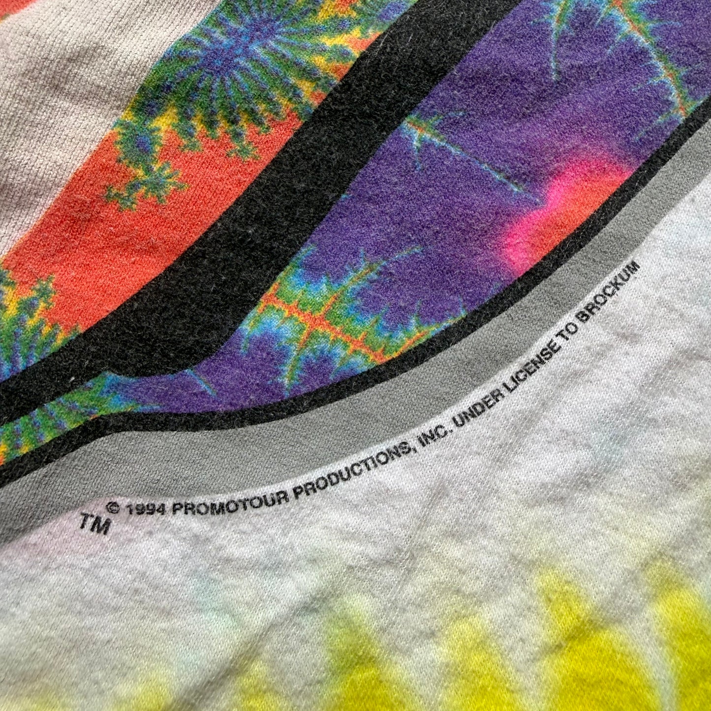1990s Rolling Stones Concert T-Shirt, Acid Trip Tongue, Rainbow Tie Dye, Liquid Blue Size XL