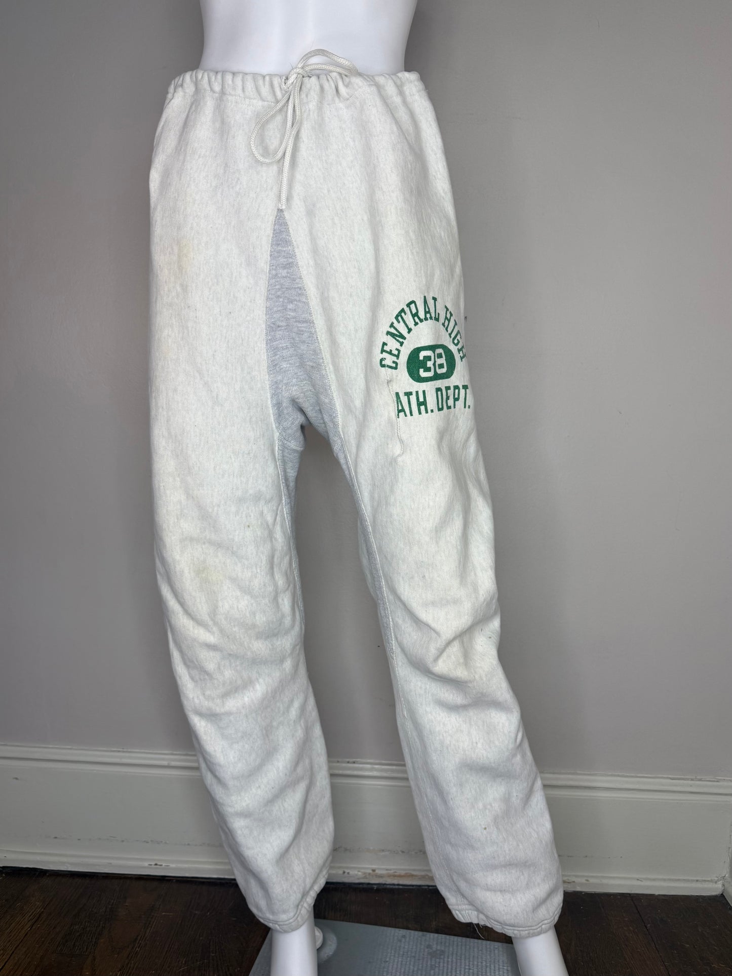 1950s Champion Reverse Weave Two Tone Expansion Gusset Sweatpants, Central High School, Champion Knitwear Co Size Medium