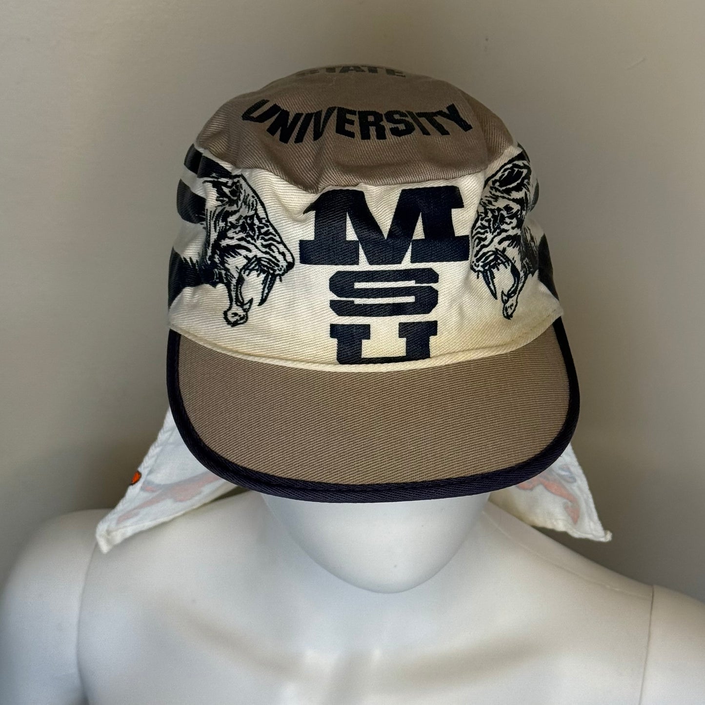 1980s Memphis State University Legionnaire's Hat, MSU Tigers, Sun Flap Cap
