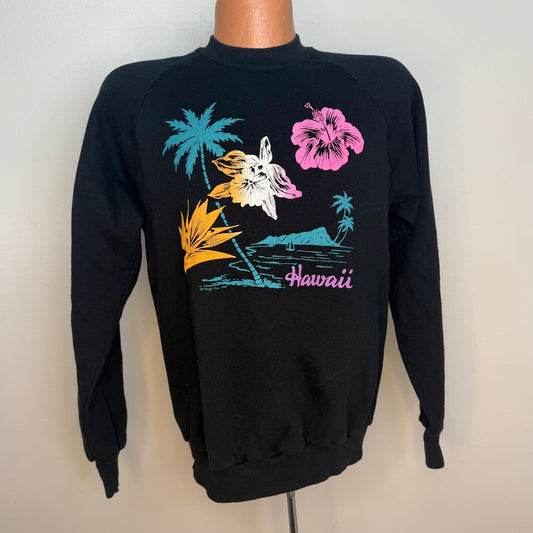 1980s Hawaii Black Sweatshirt, Jerzees Size Large