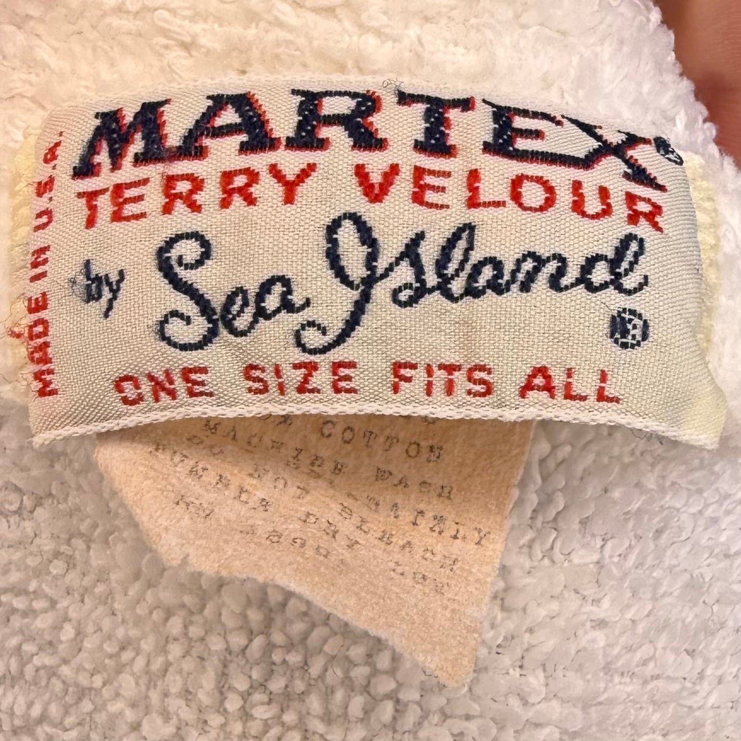1970s The Peabody Hotel Robe, Martel Terry Velour by Sea Island One Size Fits All