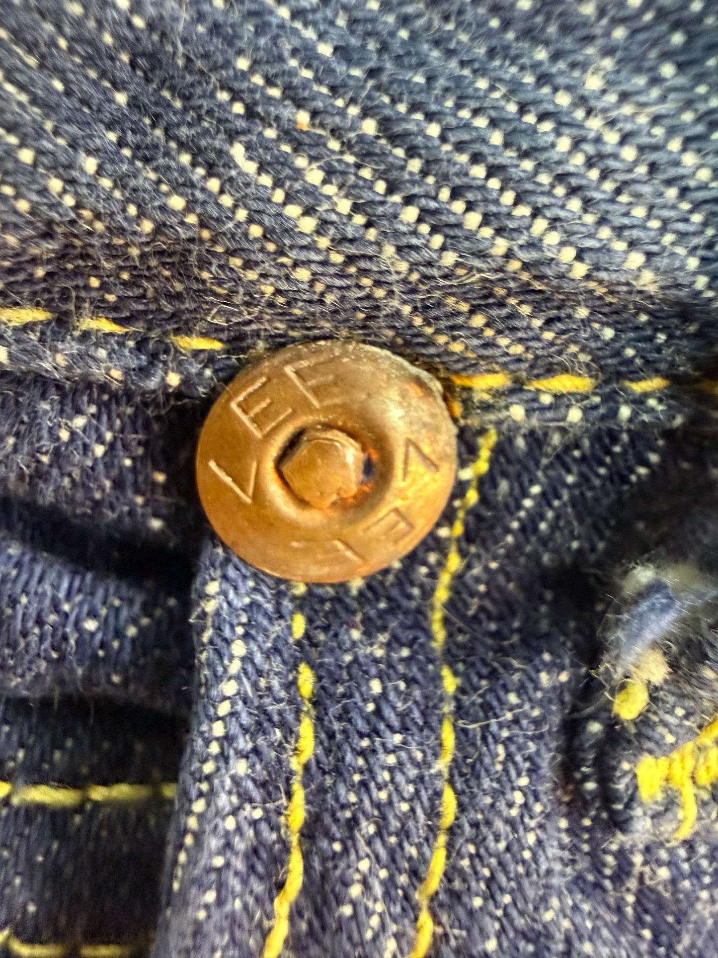 1960s Blue Jeans, Lady Lee Riders, 25.5"x29.5", Authentically Western Sanforized Cotton Blu-Fast Denim