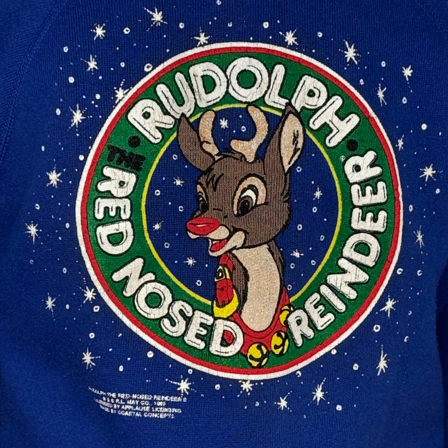 1980s Kids Rudolph The Red Nose Reindeer Sweatshirt, Ultra Sweats Size 8/9, Robert L May Co