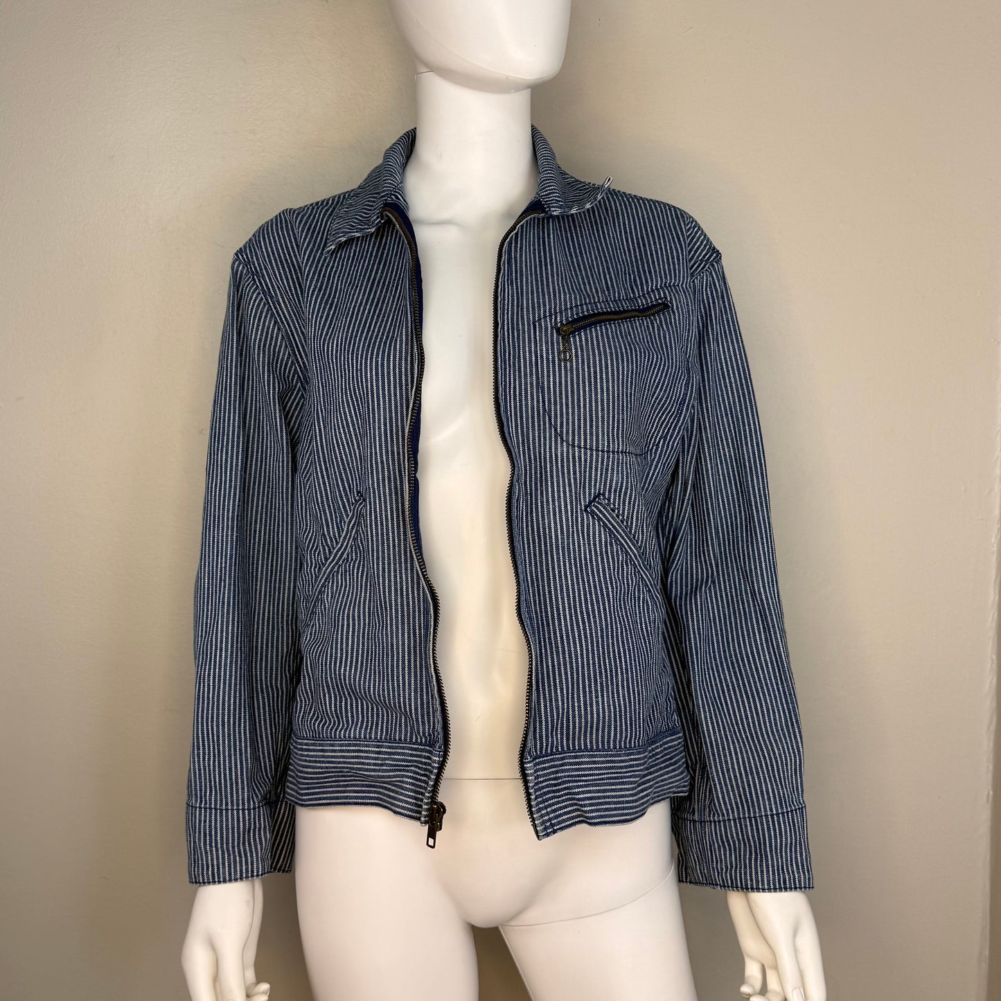 1990s Hickory Stripe Denim Jacket, Ralph Lauren Size Small