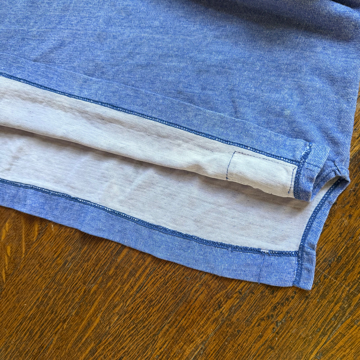 1960s Heather Blue Jersey, Dowdle & Jetton Sporting Goods Memphis Tenn Size 42, No 34, Distressed