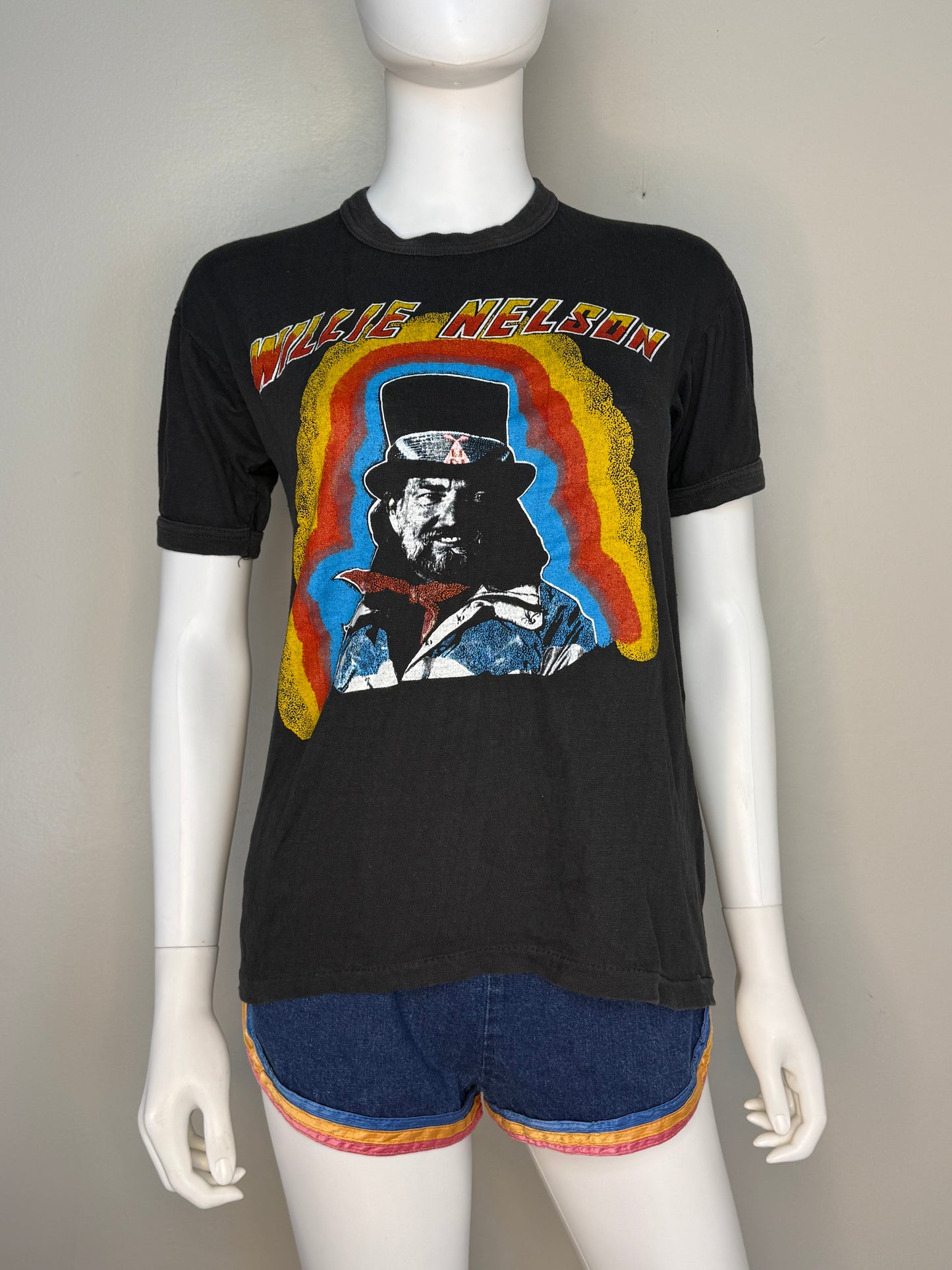 1970s Willie Nelson Concert T-Shirt, Bonnie Raitt, Mid South Coliseum Memphis, Fantasy Size Small, Parking Lot Tee