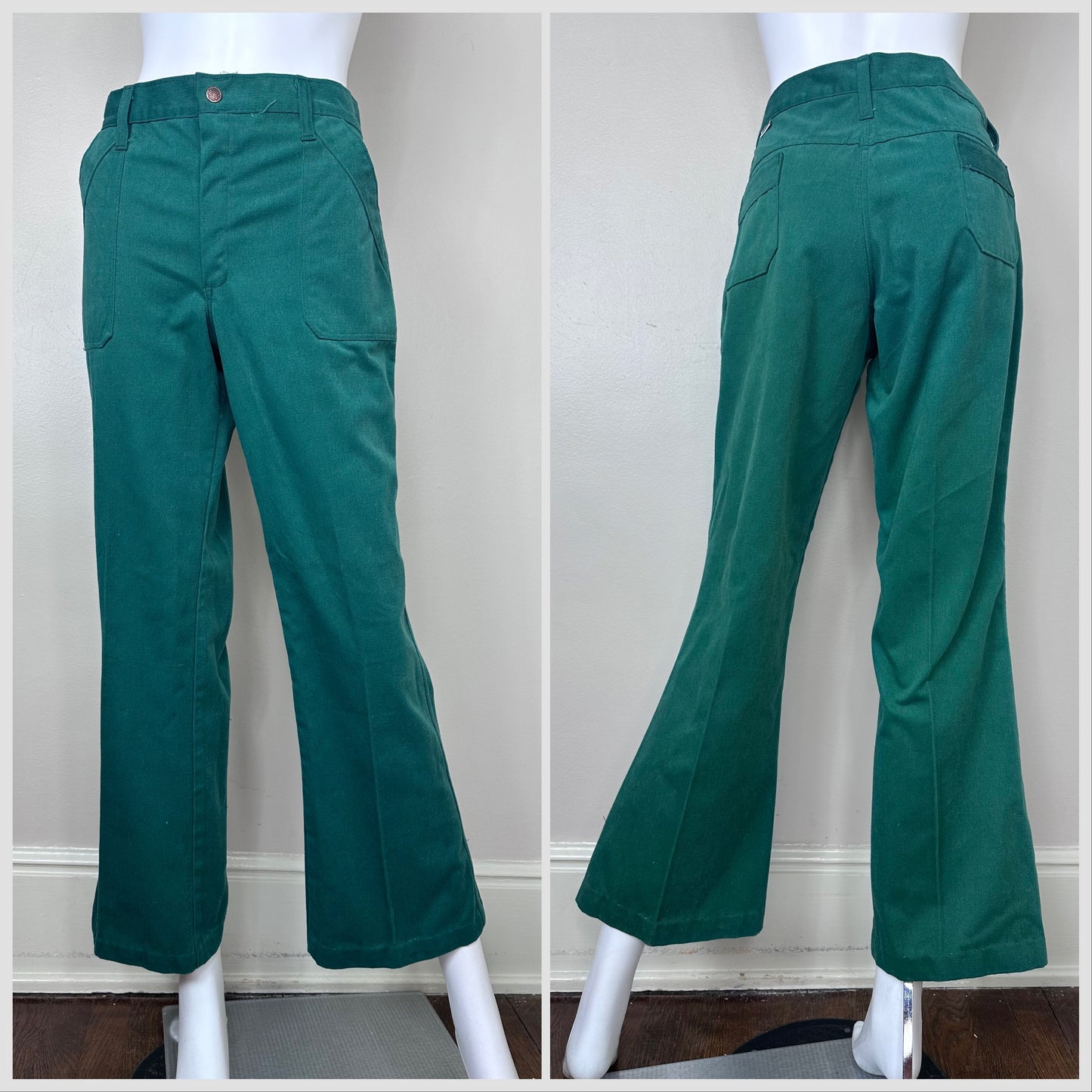 1970s Green Corduroy Flare Leg Pants, Mark Jeans 33"x29"