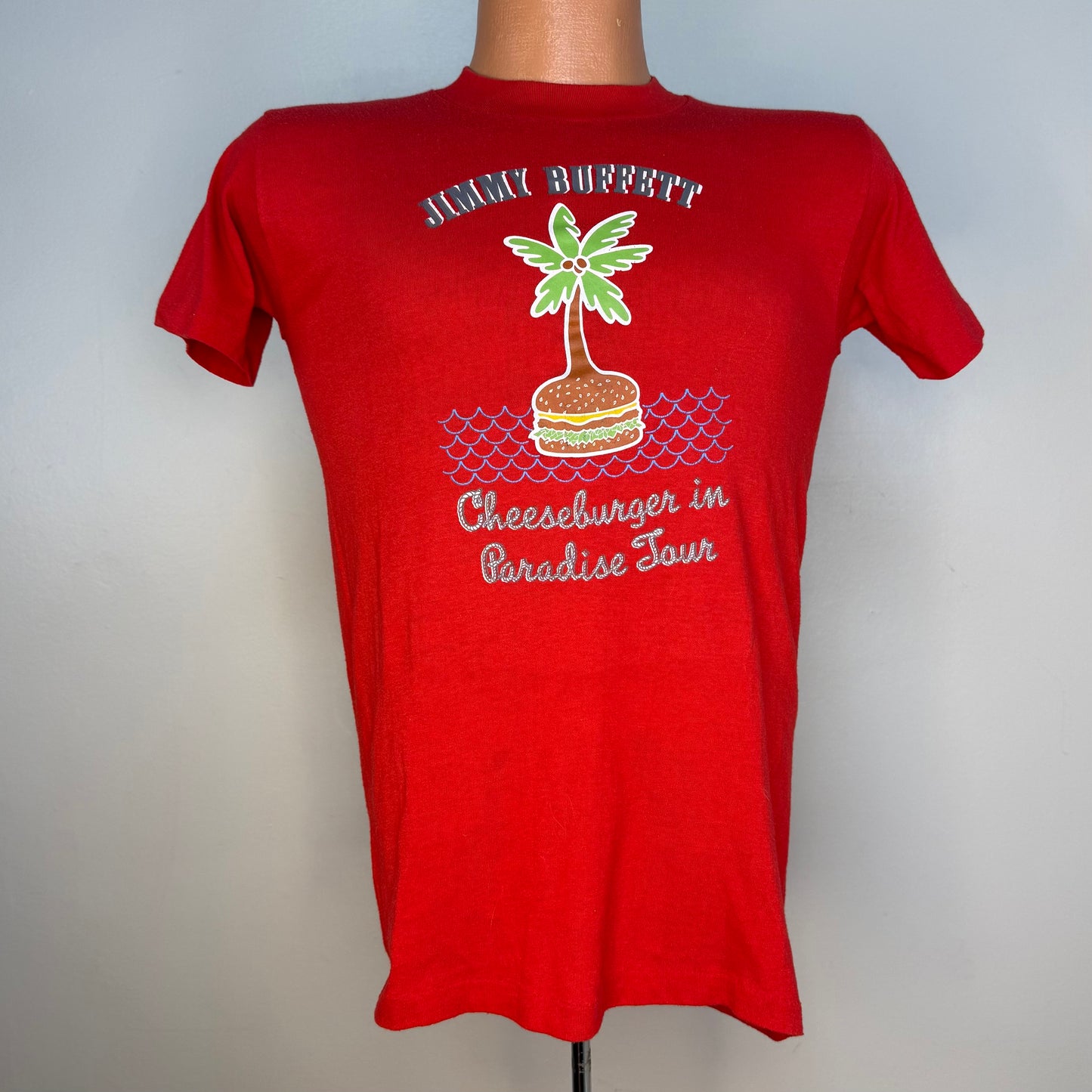 1970s Jimmy Buffett Cheeseburger in Paradise Tour T-Shirt, 1978 Concert Tee, Size Small