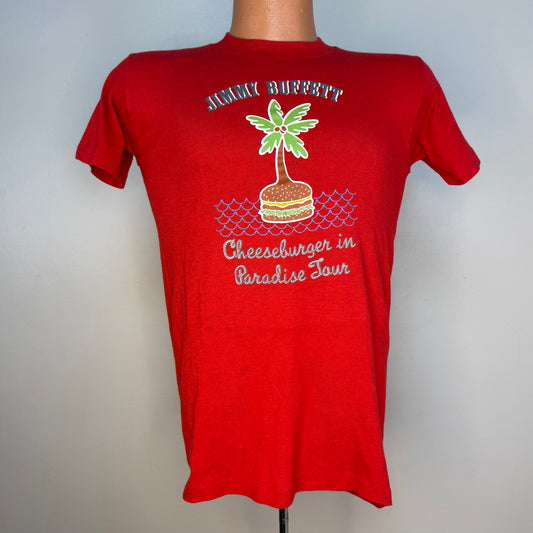 1970s Jimmy Buffett Cheeseburger in Paradise Tour T-Shirt, 1978 Concert Tee, Size Small