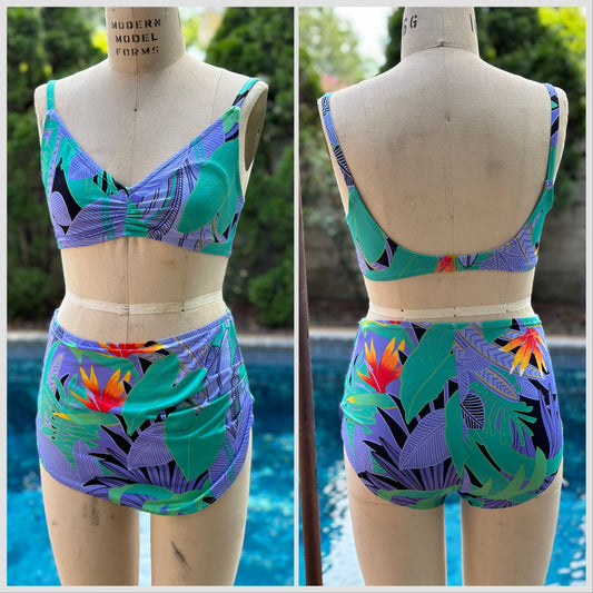 1970s Tropical Floral Bikini, Some-Body! By Mainstream Size Small