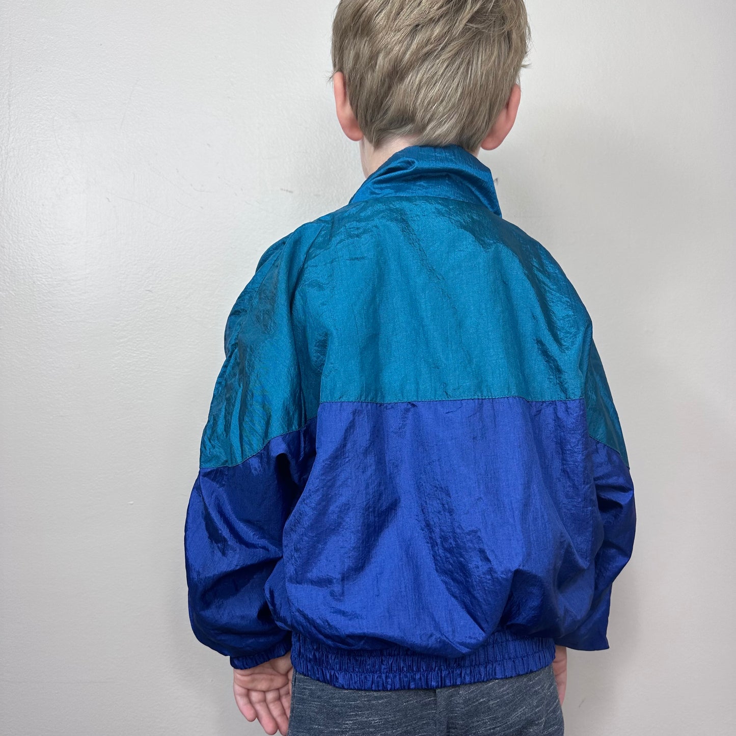 1980s Kids' Colorblock Nylon Windbreaker Jacket, Members Only Size 6