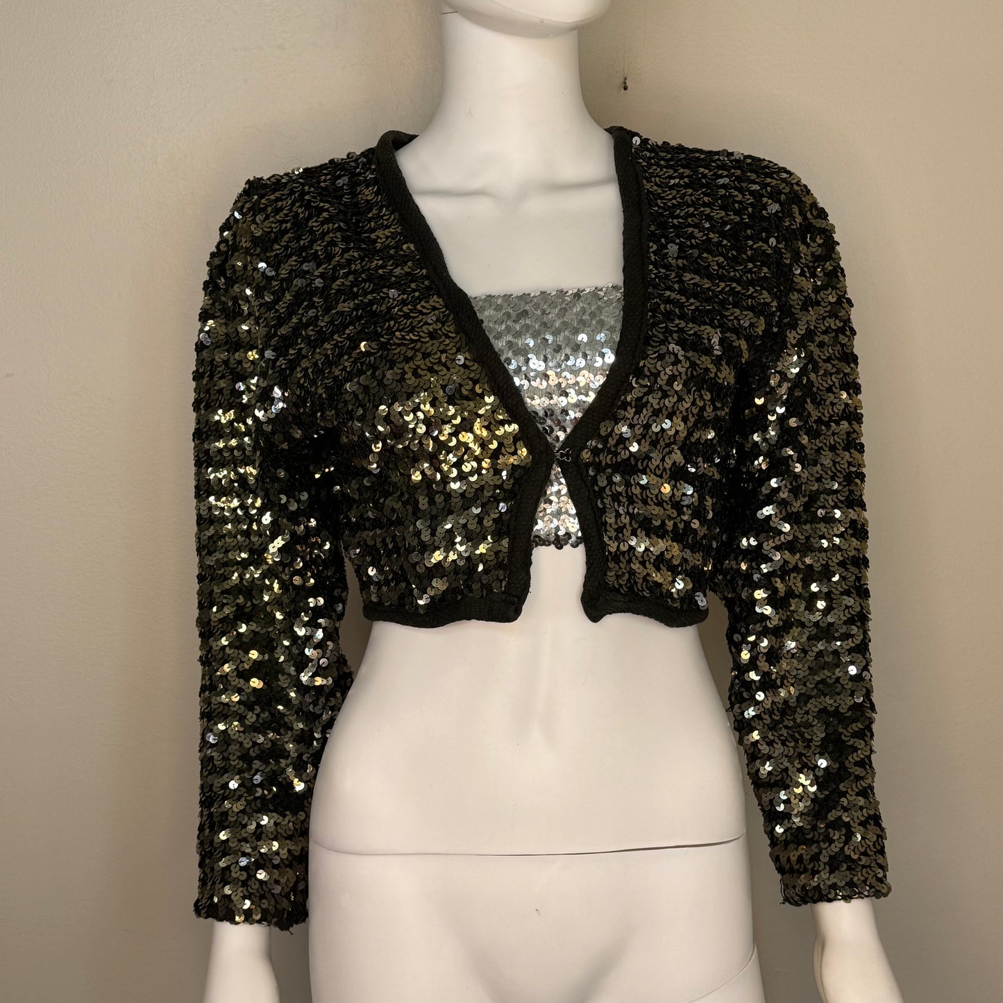 1980s Disco Silver Sequin Tube Top, Honey Collection Size XS/Small