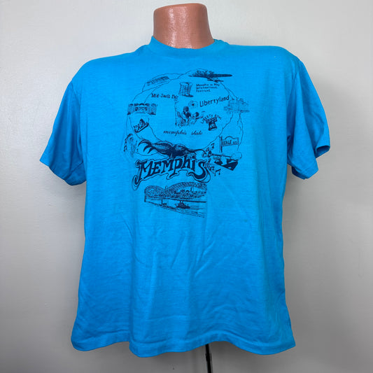 1980s Memphis T-Shirt, Sportswear Size Large, Memphis State, Libertyland, Chicks