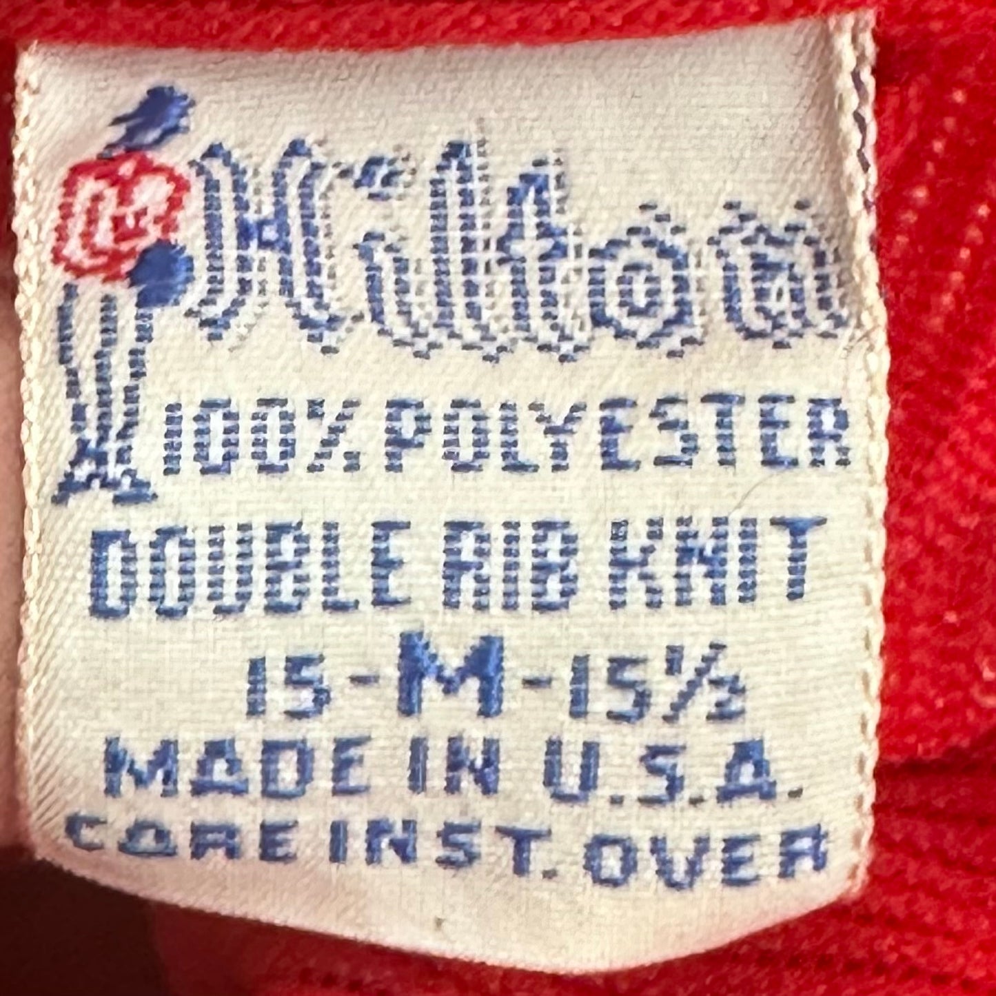 1970s Red Bowling Shirt, Hilton Size Medium, Double Rib Knit, Courtesy Pontiac Memphis