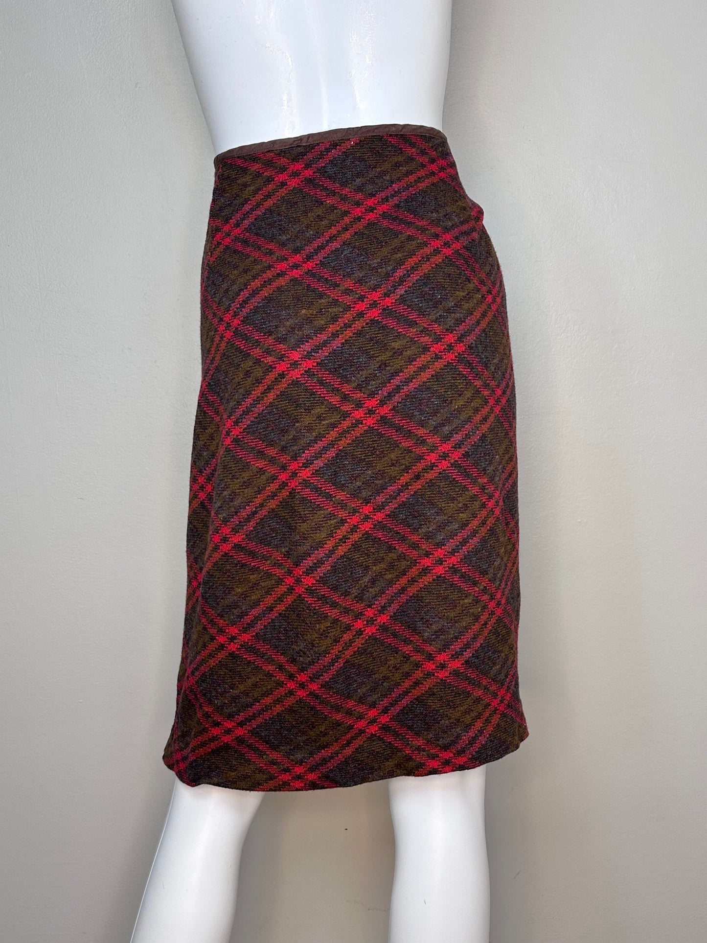 1960s Plaid Maternity Dress Set, Top and Open Belly Pencil Skirt, Expectantly Yours Size Medium