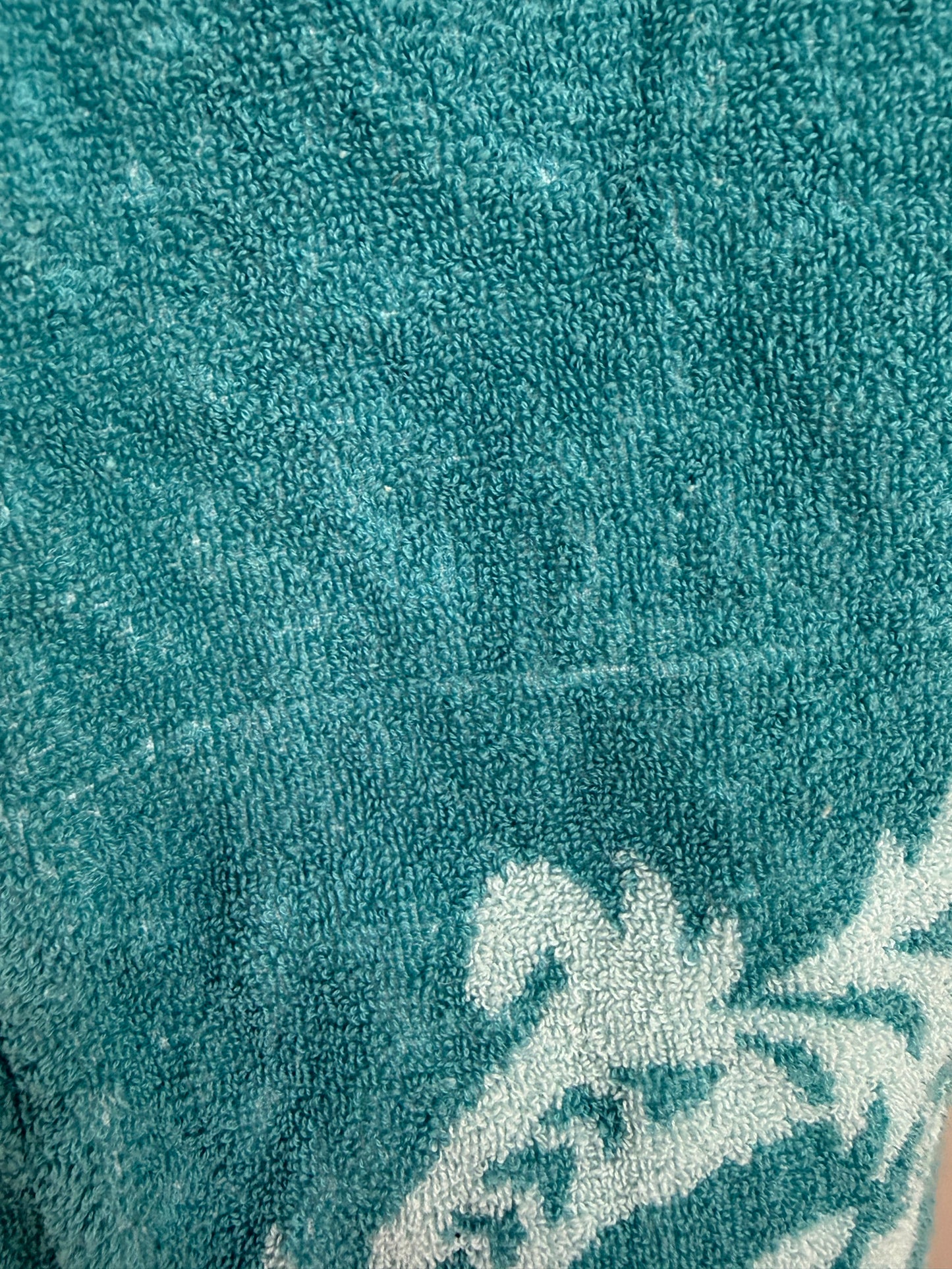 1960s/70s Teal Towel Dress, Gold Crest by Cone, Swim Beach Cover Up Size Small-Medium